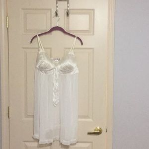 Both ivory stripped slip and matching robe